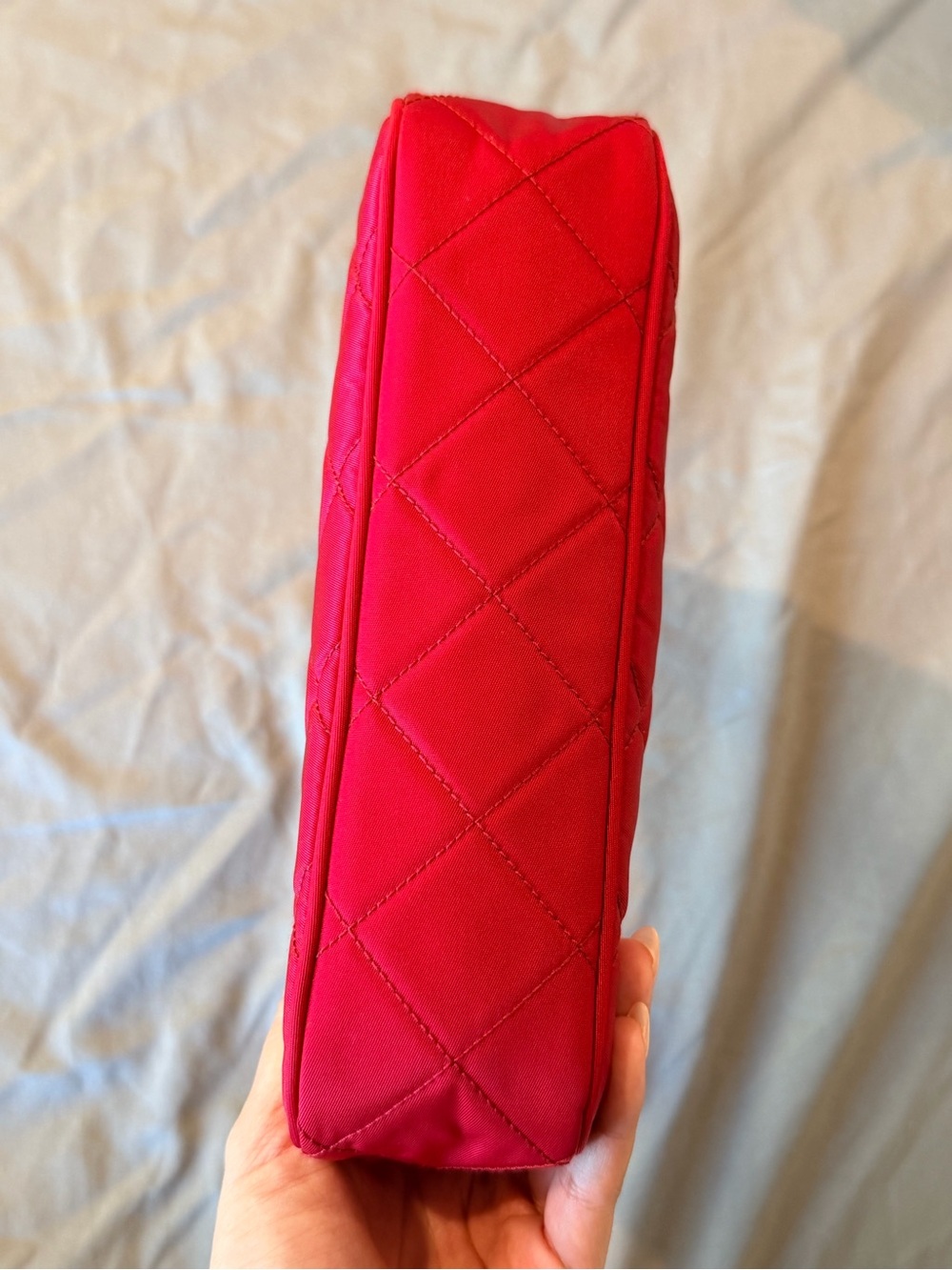 Prada Quilted Hot Pink Shoulder Bag with Gold Logo - Picture 3 of 4